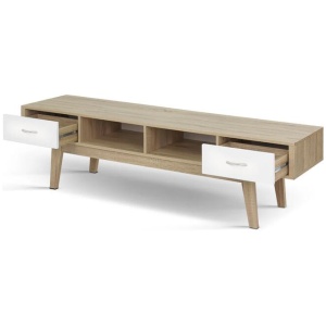 TV Cabinet Entertainment Unit 180cm Oak White Gary