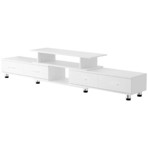 TV Cabinet Entertainment Unit Extendable 160CM To 220CM White