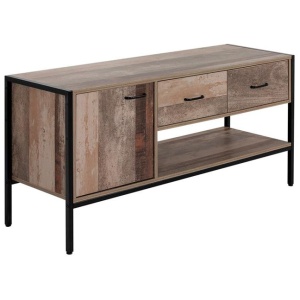 TV Stand Entertainment Unit Storage Cabinet Industrial Rustic Wooden 120cm