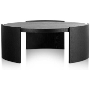 Tamera 100cm Wooden Round Coffee Table - Black by Interior Secrets - AfterPay Available