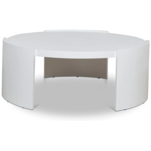 Tamera 100cm Wooden Round Coffee Table - White by Interior Secrets - AfterPay Available