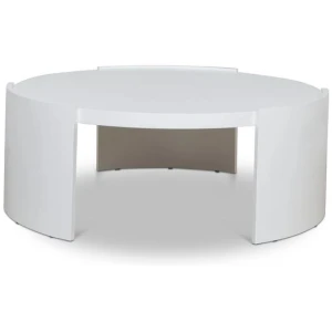 Tamera 100cm Wooden Round Coffee Table - White by Interior Secrets - AfterPay Available
