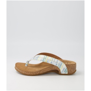 Taos Link Ts Blue Multi Leather Blue Multi Sandals Womens Shoes Casual Heeled Sandals