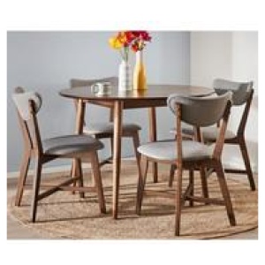 Tara 4 Seater Dining Set With Elke Chairs Brown