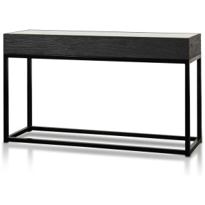 Ted 1.39m Reclaimed Console Table - Black by Interior Secrets - AfterPay Available
