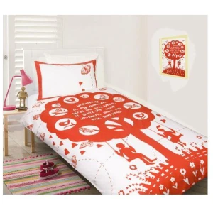 The Bees Knees Red Printed Quilt Cover Sets by Happy Kids Double