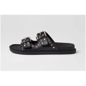 Therapy Ellery Th Black Smooth Black Sandals Womens Shoes Casual Sandals Flat Sandals