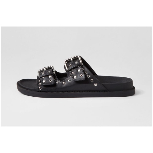 Therapy Ellery Th Black Smooth Black Sandals Womens Shoes Casual Sandals Flat Sandals