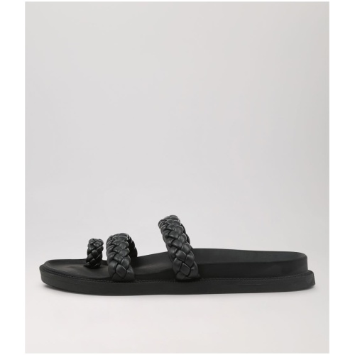 Therapy Equal Th Black Smooth Black Sandals Womens Shoes Casual Sandals Flat Sandals