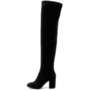 Therapy Hanover Black Microsuede Black Boots Womens Shoes Casual Long Boots