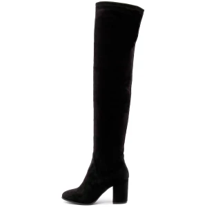 Therapy Hanover Black Microsuede Black Boots Womens Shoes Casual Long Boots