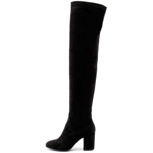 Therapy Hanover Black Microsuede Black Boots Womens Shoes Casual Long Boots