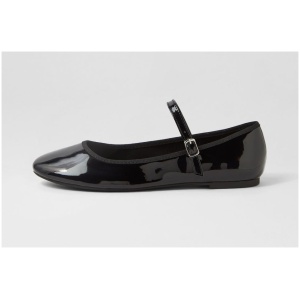 Therapy Jayne Th Black Patent Pu Black Shoes Womens Shoes Casual Flat Shoes