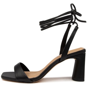 Therapy Kameron Th Black Smooth Black Sandals Womens Shoes Dress Heeled Sandals