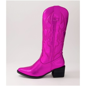 Therapy Ranger Th Pink Metallic Smooth Pink Metallic Boots Womens Shoes Casual Calf Boots
