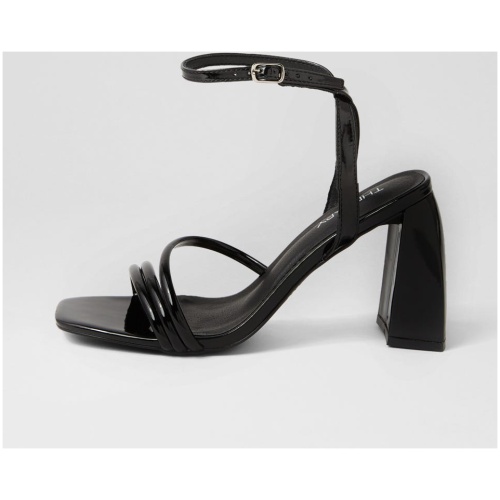 Therapy Suri Th Black Patent Pu Black Sandals Womens Shoes Dress Heeled Sandals
