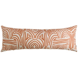 Tiki Hut Terracotta Long Lumbar Linen Cushion - 90x30cm