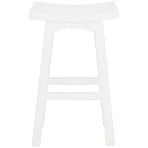 Tokyo Solid Mahogany Timber Barstool (White)