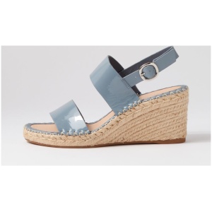 Top End Gaga To Denim Patent Leather Denim Sandals Womens Shoes Casual Heeled Sandals