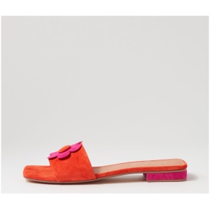 Top End Kossi To Orange Fuchsia Suede Orange Fuchsia Sandals Womens Shoes Casual Sandals Flat Sandals