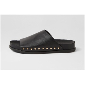 Top End Tioni To Black Leather Black Sandals Womens Shoes Casual Sandals Flat Sandals