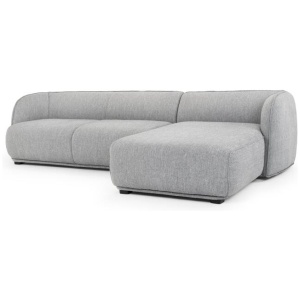 Troy 3 Seater Right Chaise Fabric Sofa - Graphite Grey by Interior Secrets - AfterPay Available