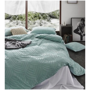 Tufted ultra soft microfiber quilt cover set-queen sage green