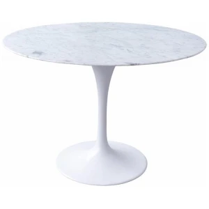 Tulip 120cm Round Marble Dining Table - Aluminium by Interior Secrets - AfterPay Available
