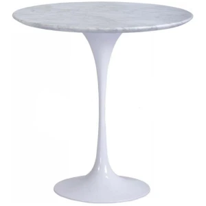 Tulip 50cm Round Marble Side Table - Eero Saarinen Replica - Aluminium by Interior Secrets - AfterPay Available