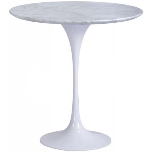 Tulip 50cm Round Marble Side Table - Eero Saarinen Replica - Aluminium by Interior Secrets - AfterPay Available