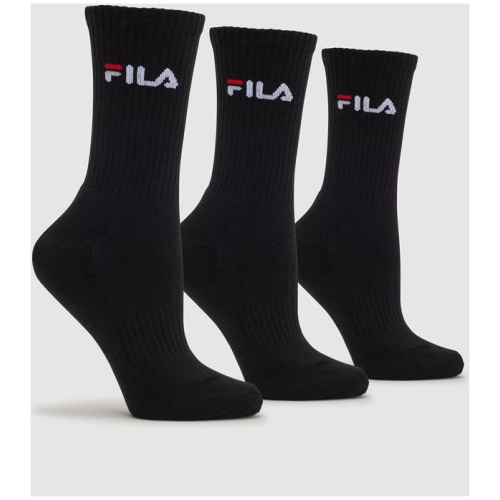 Unisex Crew Socks 3pk - BLACK - BLACK