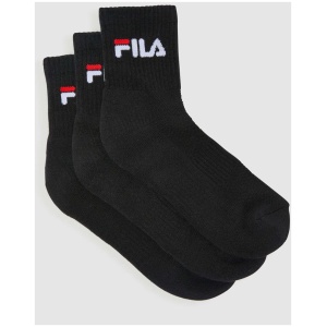 Unisex Qtr Crew Socks 3pk - BLACK - BLACK