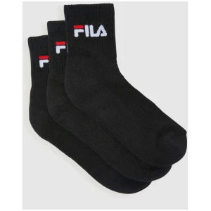 Unisex Qtr Crew Socks 3pk - BLACK - BLACK