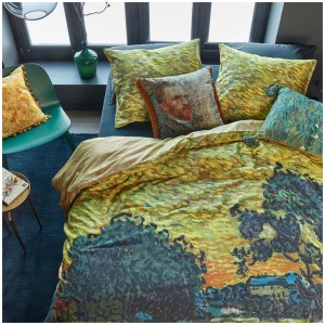 Van Gogh Evening Twilight Ochre Cotton Sateen Quilt Cover Set Queen