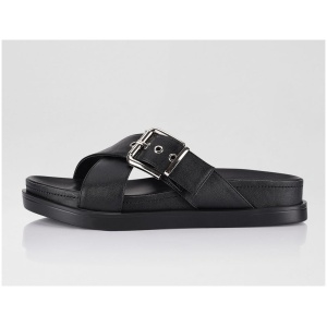 Verali Oscar Ve Black Smooth Black Sandals Womens Shoes Casual Sandals Flat Sandals
