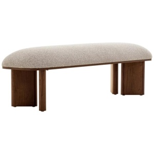 Vico Walnut Bench - Clay Grey by Interior Secrets - AfterPay Available