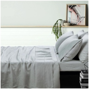 Vintage Design Homewares 100% Linen Dove Grey Sheet Set QUEEN