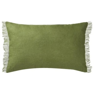 Vintage Design Homewares Olive French Linen Filled Cushion Oblong - 35cm x 55cm