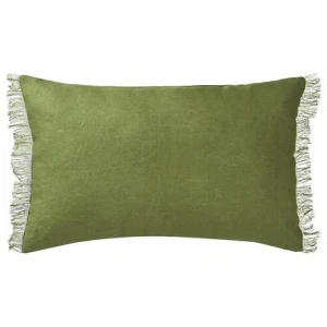Vintage Design Homewares Olive French Linen Filled Cushion Oblong - 35cm x 55cm