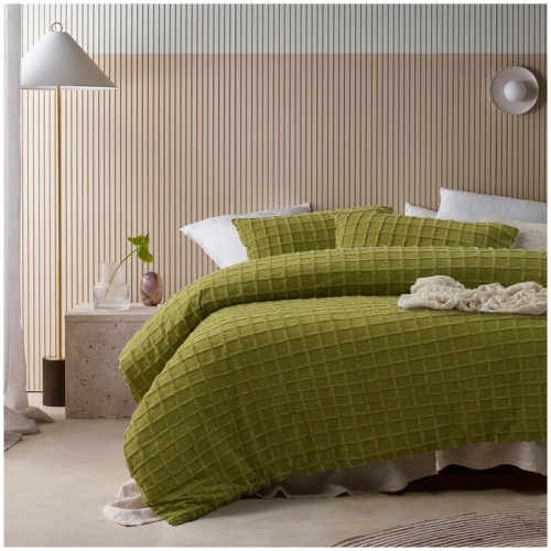 Vintage Design Homewares Parquet Cacti Green Cotton Quilt Cover Set King