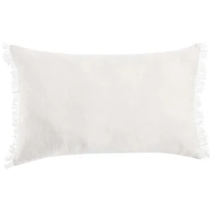 Vintage Design Homewares White French Linen Filled Cushion Oblong - 35cm x 55cm