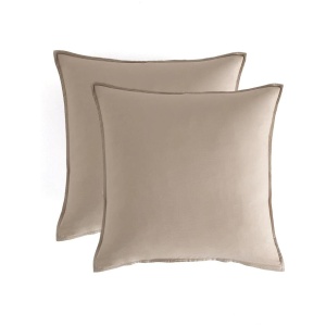 Vintage Washed Microfibre European Pillowcases - Set of 2 Luxurious European Pillow Covers - Linen