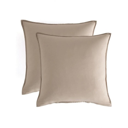 Vintage Washed Microfibre European Pillowcases - Set of 2 Luxurious European Pillow Covers - Linen