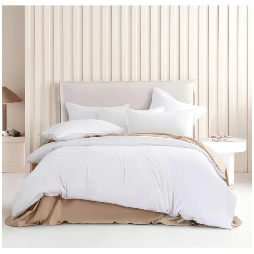 Vintage Washed Microfibre Quilt Cover Set (3Pcs) - White - Queen Size