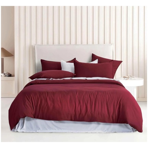 Vintage Washed Microfibre Quilt Cover Set (Burgundy, Super King)