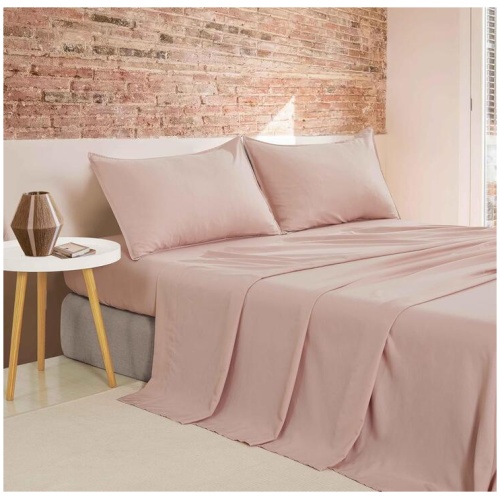 Vintage Washed Microfibre Sheet Set (Pink, King Single)