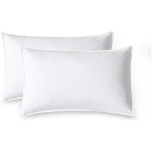 Vintage Washed Microfibre Standard Pillowcases - Set of 2 Luxurious Standard Pillow Covers - White