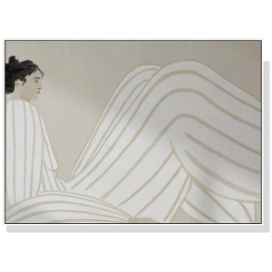 Wall Art 100cmx150cm Abstract Lady White Frame Canvas