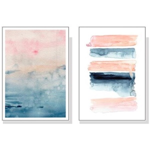 Wall Art 100cmx150cm Abstract Pink 2 Sets White Frame Canvas