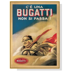 Wall Art 100cmx150cm Bugatti Gold Frame Canvas